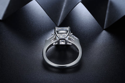 Sterling silver 2.0ct diamond ring，anniversary，birthday，holiday present，lab zircon diamond，princess cut