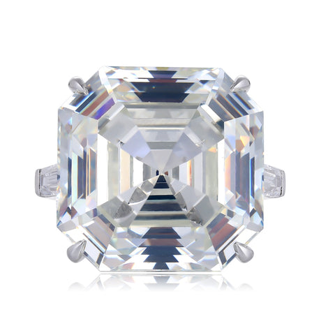 Sterling silver 13ct diamond ring，anniversary，birthday，holiday present，lab zircon diamond，asscher cut