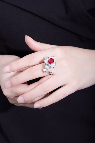 9K white gold 3ct ruby ring，anniversary，birthday，holiday present，lab grown gemstones，oval cut